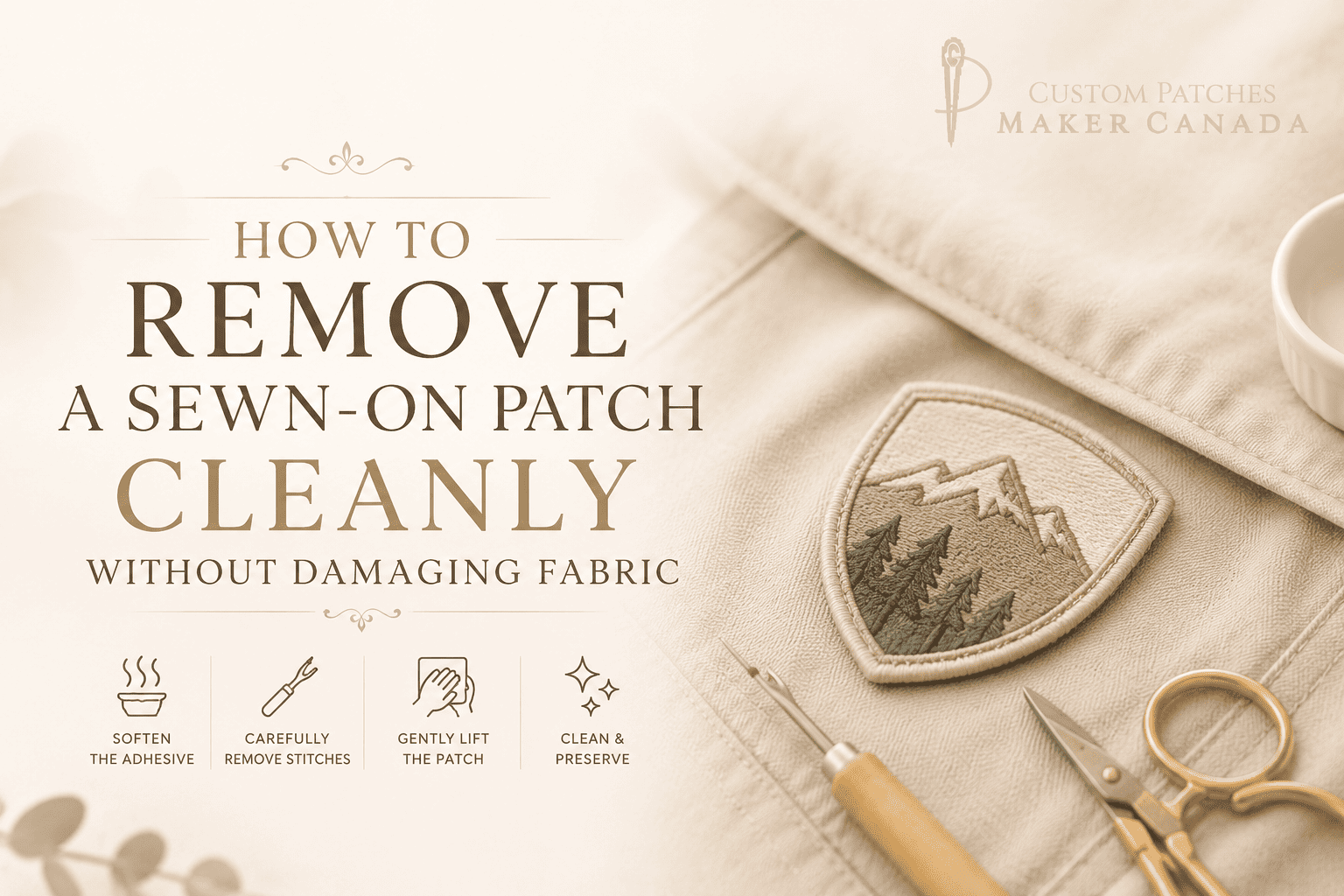 how to remove a sewn on patch
